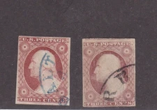 US 19th c #10A and #11A, used SCV=$175.00 (99S)