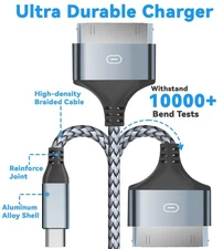 Herfair 30-Pin to USB-C Adapter Cable 1M Fast Charger