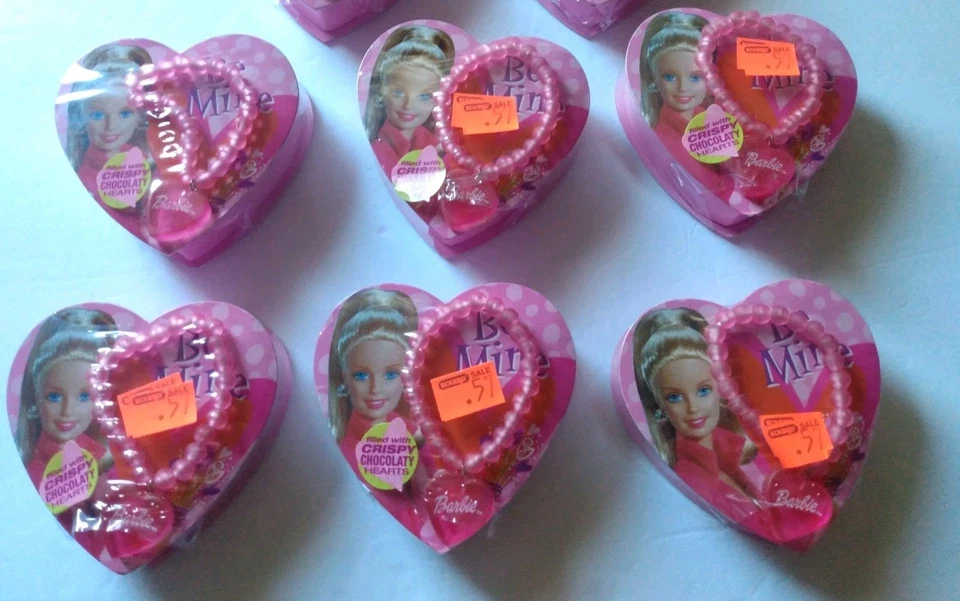 Vintage 8 Barbie Pink Pendant Bracelet Frankford Candy Heart Box 2001, Sealed - Image 4 of 4