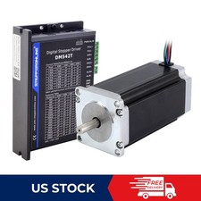 1 Axis Nema 23 Stepper Motor 425oz.in 4.2A 113mm Φ8mm & Driver DM542T CNC Kit