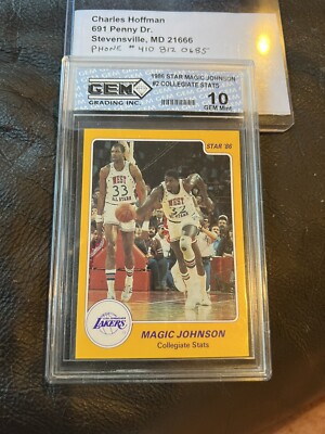 Star Magic Johnson 1986 Star Magic Johnson # 2 Collegiate Stats GEM 10 | eBay