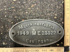 Waggonschild 1949 Esslingen Portofrei