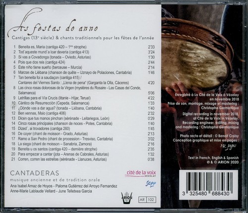AS FESTAS DO ANNO cantigas 13th century CANTADERAS / CD 2020 ARION - Imagen 2 de 2