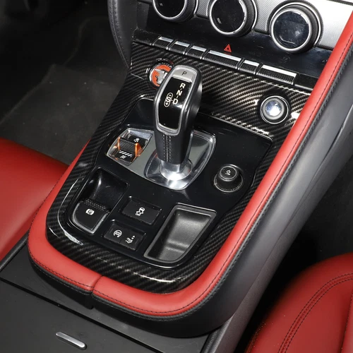 Cubierta de embellecedor de consola de tablero interior de fibra de carbono ABS para Jaguar F-TYPE 2013-2024 - Imagen 16 de 44