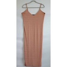Zara Womens Dusty Pink V-Neck Velvet Spaghetti Strap Bodycone Dress Size Medium
