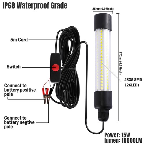 9000000 Lumen hell Tiefsee Unterwasser Boot Angeln Köder LED Fisch Licht 12 V 24 V - Bild 83 von 88