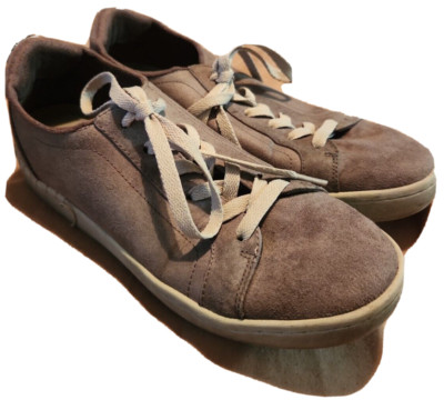Bobs By Skechers Womens Size 8 Memory Foam Shoes Gray Sneakers Lace Up Suede