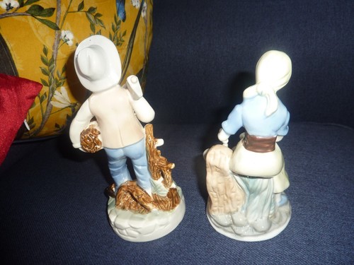 Ceramic Country Man and Lady Figurines Duo Excellent Condition *Reduced!* - Picture 2 of 5