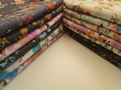 *Ausverkauf* 100 % Baumwolle weicher Rasen Vintage Blumen Kleid Drapierung Handarbeit Stoff 58 Zoll