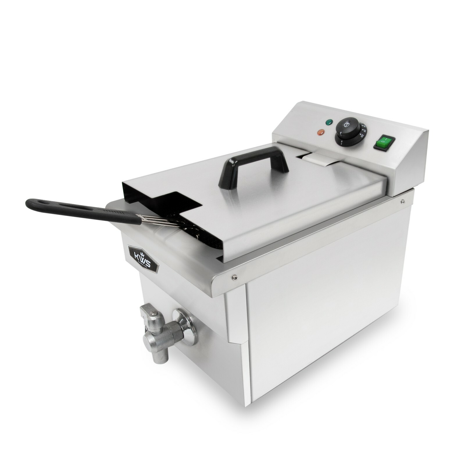 KWS DY-8 Commercial 1750W Electric Deep Fryer with Faucet Drain Valve System