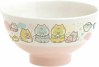 San-X Sumikko Gurashi Dog Collabo Rice Bowl Pink TK16601 New Japan