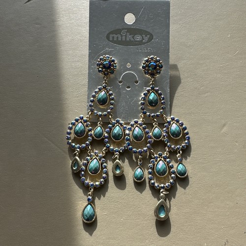 Pendientes de joyería Mikey nuevas etiquetas era £35 azul impresionante  - Imagen 2 de 6
