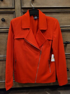 Rafaella Moto Style Knit Jacket, Sz Small