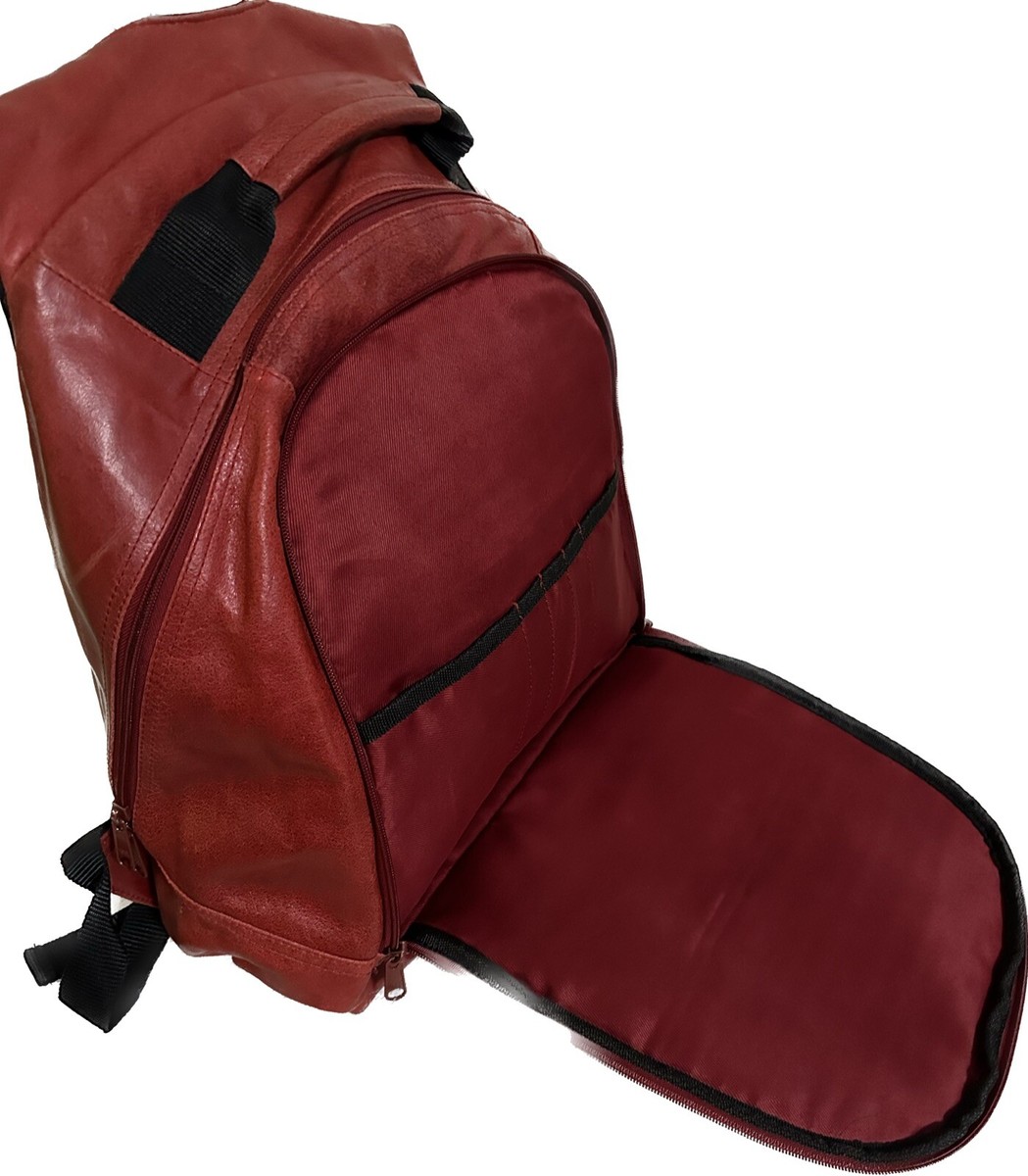 Vintage Unisex Wilson’s Leather Red Bomber Backpack School Travel Purse Luggage Wilsons Leather Backpack Bags & Handbags for Women for sale  main image 4