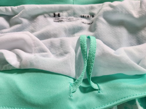 Under Armour Women's UA Mileage 2.0 Printed Shorts Comet Green Seaglass L - Picture 5 of 5