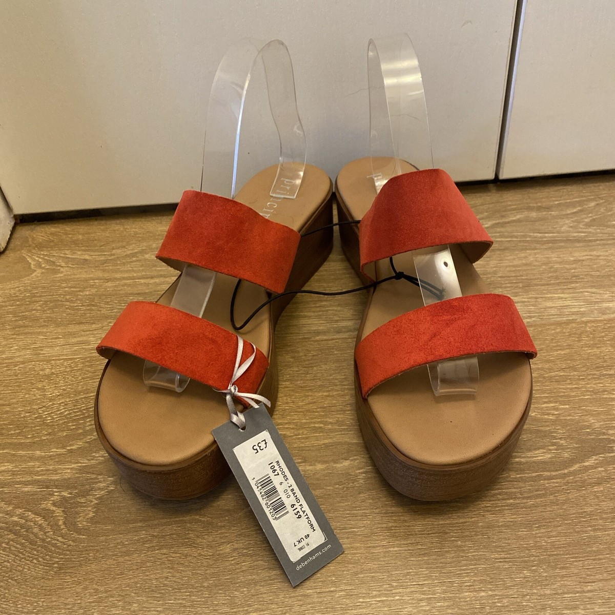 Women's Principles Wedge Red Sandals Size Euro 40 RRP £35 UK