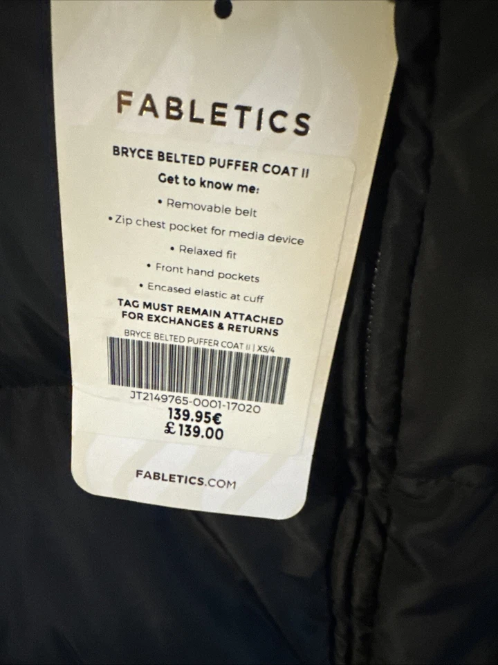 Fabletics Storm Bryce Puffer Coat II XS NWT - Image 2 of 4