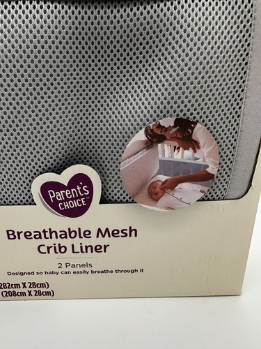 Parent's Choice Atmungsaktives Netzbettfutter 2 Paneele Volle Größe 111x11/82x11 Neu - Bild 4 von 5
