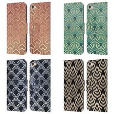 HEAD CASE DESIGNS TEXTURED ART DECO PATTERNS LEATHER BOOK CASE APPLE iPOD TOUCH