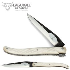 Taschenmesser Laguiole Aubrac Frankreich 12 cm - Knochen - Brut de Forge Klinge