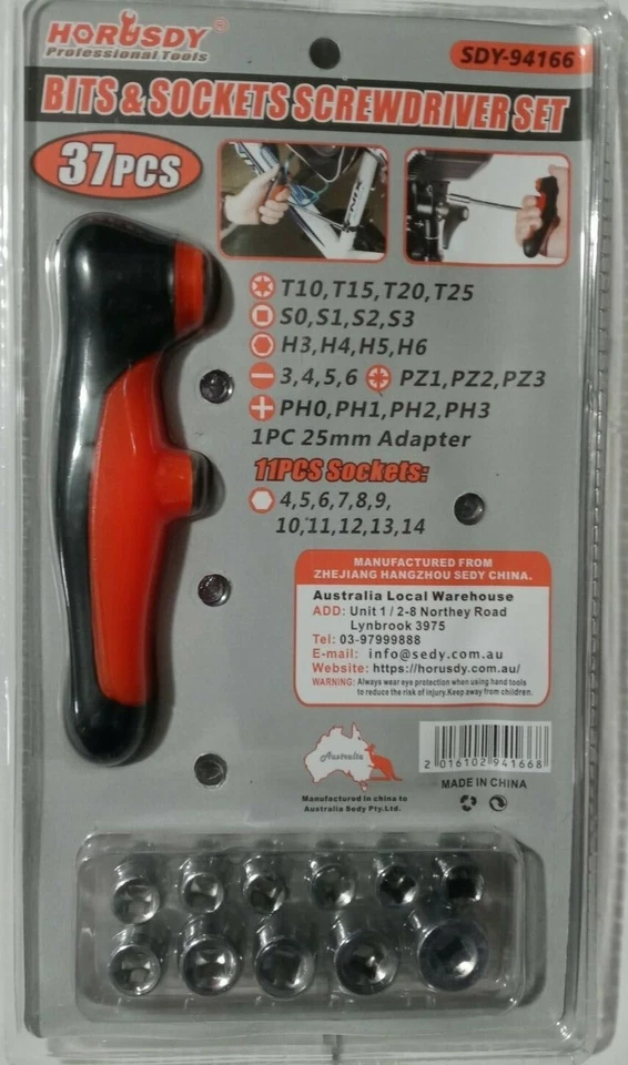 HORUSDY PROFESSIONAL TOOLS 1 Screwdriver & 1 Extension 25 Bits 11 Socket 37 Set - Image 4 of 4