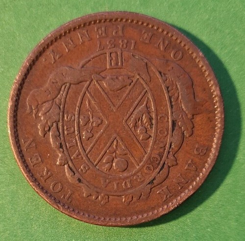 Ficha de cobre de 1 centavo Canadá 1837 #161c - Imagen 2 de 2