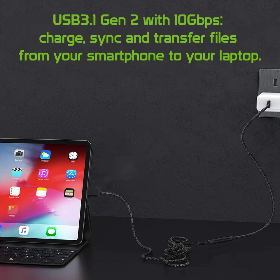 Cellet USB-C Extension Cable 3.3FT 4K 10Gbps Braided Type-C Male to Female Cord - Image 2 of 4