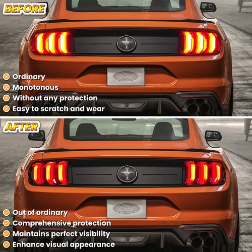 Smoke Black Tail Light Lamp Cover Guard Trim Accessories for Ford Mustang 18-21 - Picture 4 of 10