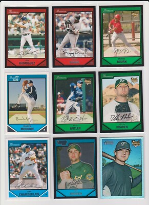 2007 Bowman Baseball you pick NM base stars RC rookie insert Chrome HOFer's 