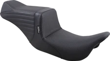Le Pera Black Tailwhip 2 Up Basket Weave Foam Seat Harley Touring Bagger 08+ FL