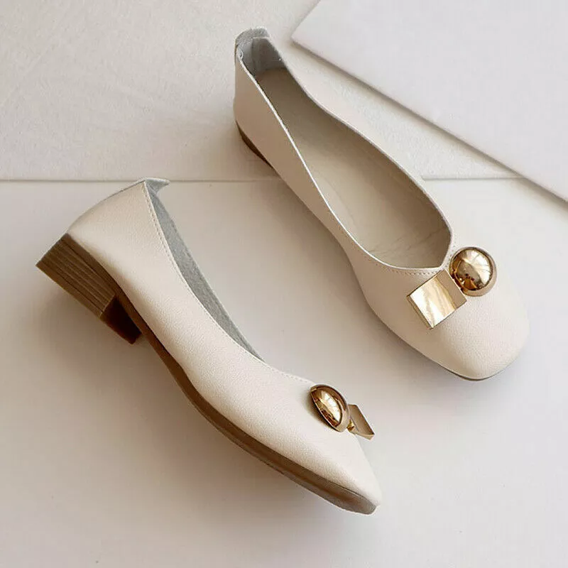 Chaussures peu profondes en cuir bout carr plat orteil t robe