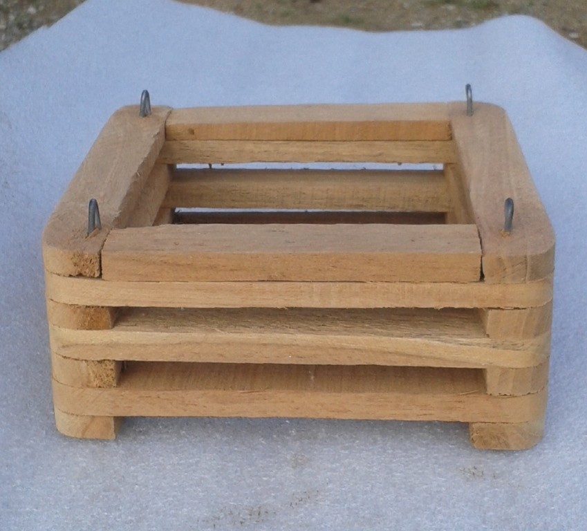 6" Wood Square Slat Vanda Orchid Basket Planters Hanging + with Hooks eBay