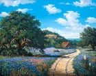 Texas Bluebonnets Oil Painting Giclee Art Printed on canvas L2487
