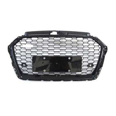 Black Front Bumper Replace Center Grille Mod For 17-19 Audi A3 8VE Convertible 