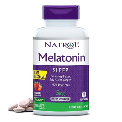 Natrol Sleep Support 5mg Fast Dissolve Tablets, Strawberry Flavor, 200 Count