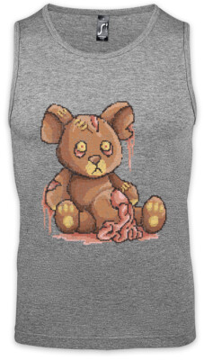 Pixel Zombie Teddy Herren Tank Top Bär Bear Teddybear Horror Dead Moster Walking