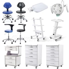 Dental Doctor Assistant Stool Mobile Chair/with socket Tool Cart/LED Light/Tray