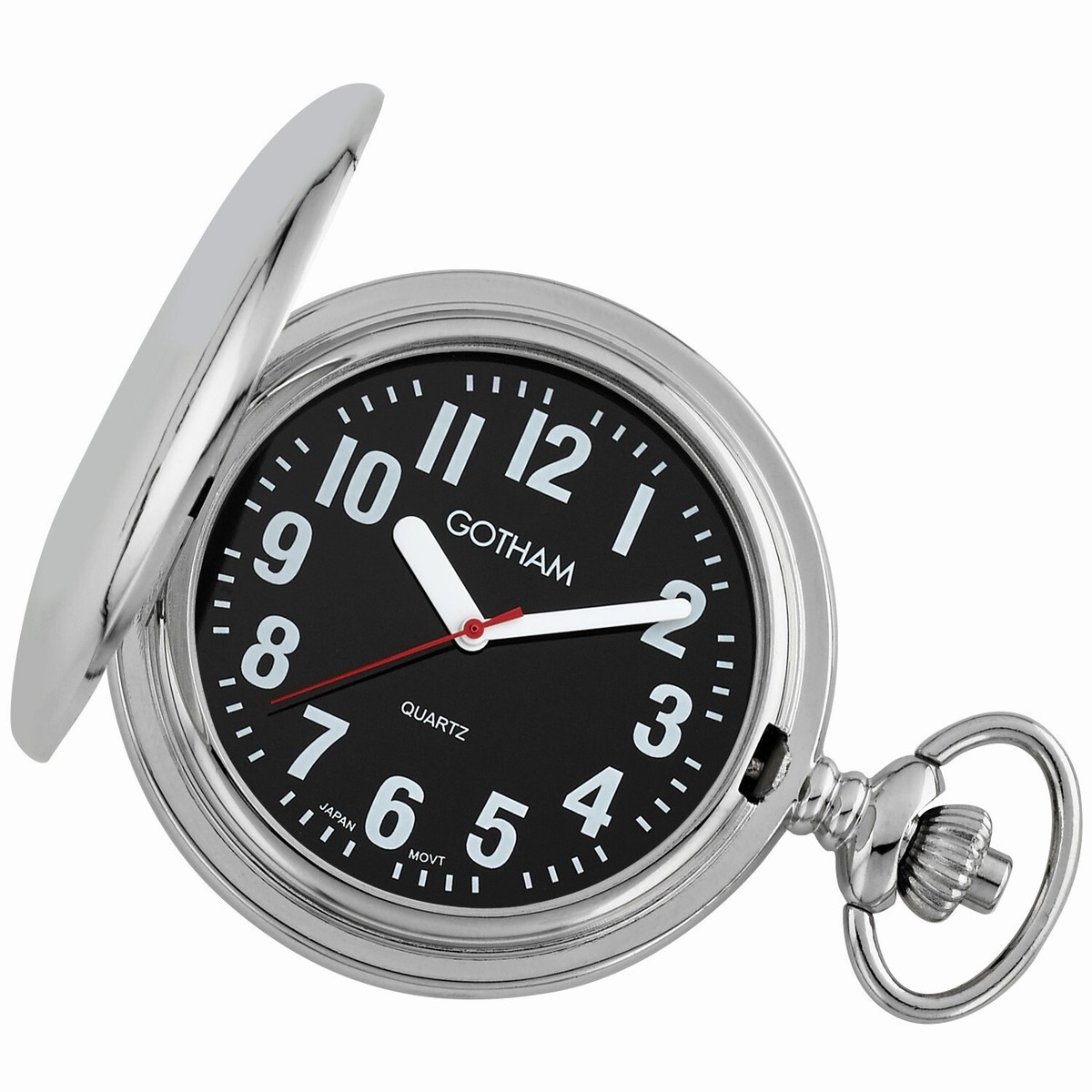 Stainless Steel Gotham Pocket Watch Gotham Men's Stainless Steel