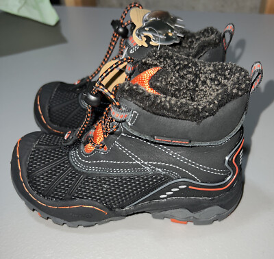 JAMBU Baltoro Boys Size 9 Insulated Boots Black Orange Waterproof New Winter  