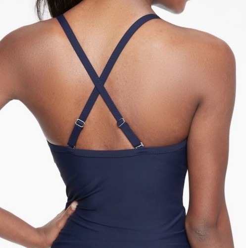 NWT Athleta 34 D / DD Dress Blue Navy Twister Tankini Top Swim Bra - Picture 3 of 12