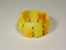 Baltic Amber Ring Size 11.5 Yellow Women's Elastic Stretch Butterscotch 5671