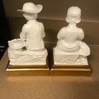 Vtg Italy Museo White  Glazed Man Woman Sculptures Signed Mottahedeh 8 1/2" — photo 4