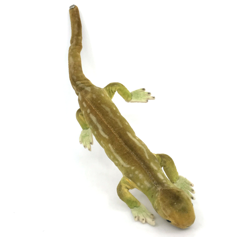 Steiff Lizzy Lizard Velvet 4cm 1.5in ID Button 1959 -61 Salamander 20cm long Vtg - Picture 9 of 12