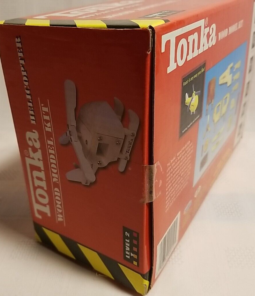 New Vintage Tonka Wood Model Kit HELICOPTER 2002 Hasbro NEW in BOX