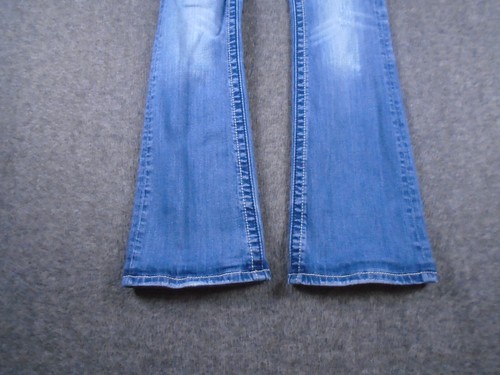 Miss Me Jeans Womens 26 Blue Boot Cut Thick Stitch Embroidered - Imagen 3 de 16