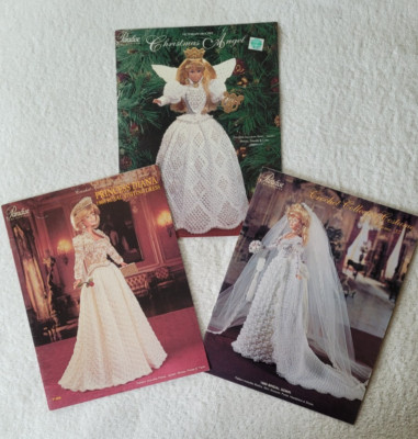 3 Crochet Pattern Books 1889, Diana, & Christmas Angel Gown for 11 1/2 inch doll