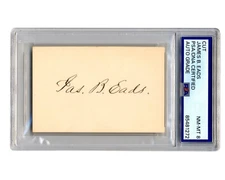 Inventor James B. Eads Signed Cut PSA 8 - Designed Ironcald Warships for Union!