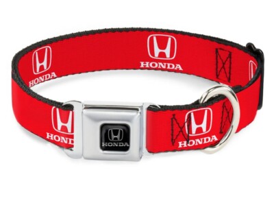HONDA  Red Dog Collar Seat Belt Buckle Down Licensed 15 -26  Neck Size
