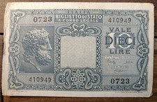 23 November 1944 Lieutenancy Head of Jupiter 10 Lire