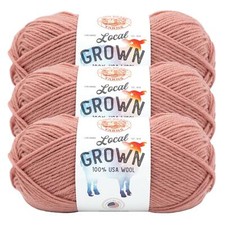  3 Pack Lion Brand Yarn 668-101BP Local Grown Yarn, Cherry Blossom